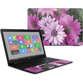 MightySkins Glossy Glitter Skin for HP 17t Laptop 17.3" (2017) - Purple Flowers | Protective, Durable High-Gloss Glitter Finish | Easy to Apply, Remove, and Change Styles | Made in The USA