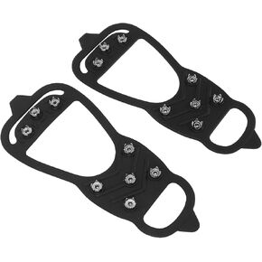 Ice Snow Grips,Anti-Slip Ice Cleats Shoe Spikes Crampons 8 Steel Spikes Walk Traction Snow Grips Traction Snow Grips Walk Traction Cleats(L)