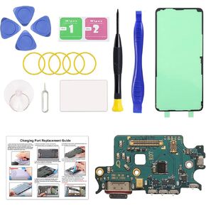 for Galaxy S22 USB Charging Board Port Replacement, SM-S901U SM-S901U1 Type C Dock Board Connector for Samsung S22 with Tools & Instruction