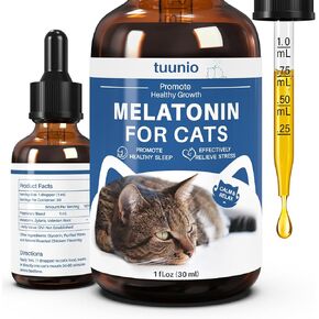 Cat Melatonin, Natural Cat Calming Drops for Anxiety & Stress Relief, Melatonin for Cats, Cat Sleep Aid, Support Restful Sleep for Your Cat, 30ml