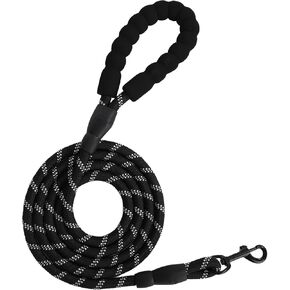 6FT Dog Leash Heavy Duty with Comfortable Padded Handle Reflective Rope Pet Leash for Night Walking Pet Puppy Leash for Small Medium Large Breed Dogs 1/2 inch Pink