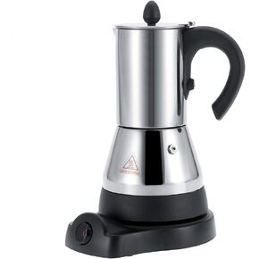 Electric Coffee Maker, Stainless Steel Espresso and Cappuccino Machine Stainless Steel Mocha Pot Coffee Maker (300ml)