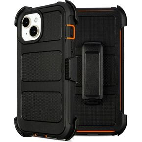 Case for iPhone 15 Plus Case with Belt Clip Holster,for Defender iPhone 15 Plus Case with Stand,Heavy Duty Rugged Full-Body,3 Layers of Sturdy,Anti-Drop,for Case iPhone 15 Plus Case Protective (Black)