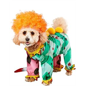 Rubies Killer Clown Fun and Cute Pet Costume Jumpsuit and Wig for Themed Party and Halloween, Small