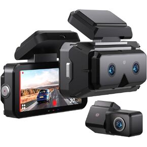 Eyes Dash Cam Front and Rear, 2K 3 Channel Car Dash Cam Front, ADAS BSD AI Driving Assistance, Wide-Angle and Telephoto, 3CH 2K-2K-2K, 5G WiFi, GPS, Car Dash Camera Dashcams for Cars