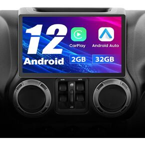 j Junsun 11.5 inch Touch Screen Car Radio Stereo for Jeep Wrangler JK with GPS Navigation CarPlay Android Auto