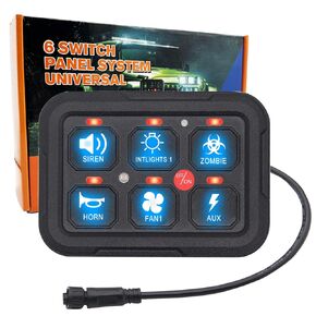 8 Gang 3 Modes Photosensitive Sensing Switch Pod with RGB LED Background Lighting Toggle/Momentary/Pulsed Control Auxiliary LED Lights or Electrical Devices for Offroad Truck Car RV SUV