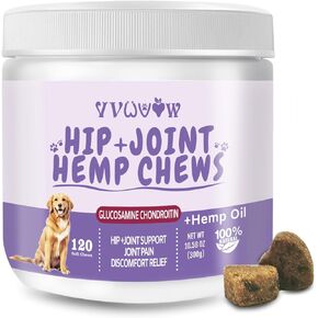 Glucosamine for Dogs 120 Chews, Joint Supplement for Dogs, Hip and Joint Supplement for Dogs, Dog Hip and Joint Chondroitin Chews Treats, Dog Joint Pain Relief Fit All Large Small Medium Breed