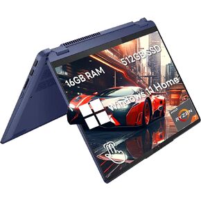 Lenovo Flex 5 14" Touchscreen 2-in-1 Laptop, AMD Ryzen 7 7730U, 16GB RAM, 800GB Storage(512GB SSD+288GB Docking Station), AMD Radeon Graphics, Fingerprint Reader, Backlit KB, Wi-Fi 6, Win 11, Blue