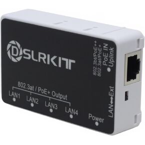 PoE++ 90watt 5-Port (1 PoE in - 4 PoE Out) Gigabit PoE Pass-Through Switch PoE Extender Cascade Repeater 802.3bt