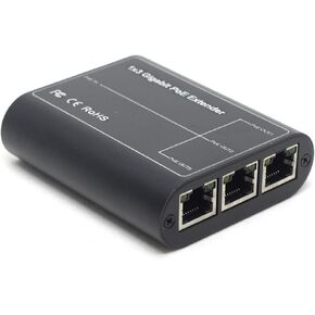 3-Port Outdoor Gigabit PoE Passthrough Switch PoE Extender 1 in 3 Out Cascade Repeater