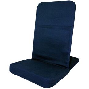 Portable Floor Chair, Memory Foam Seat, Padded Back Frame, Folding Chair. Adjustable Angle Back-Rest. 14" W x 22" H x 21" Deep (Blue)