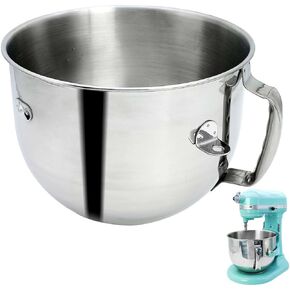 7 Quart Stainless Steel Mixer Bowl Compatible with KitchenAid Bowl-Lift Stand Mixers