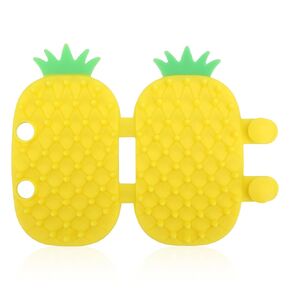Self Cleaning Cat Brush, 2-in-1 Tickling Comb Pet Brush Silicone Tickling Artifact Cat Grooming Shedding Brush Cat Corner Scartcher for Short/Long Hair Cats Dogs Pets (Pineapple Style)