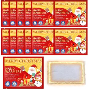 Nuanchu Christmas Hand Warmers Air Activated Warmers up to 10 Hours of Heat Disposable Hand Warmers for Christmas Cold Weather Gift