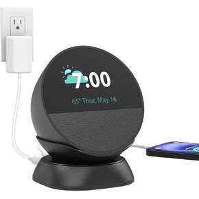 PlusAcc Stand for Spot with USB-C and USB-A Charging Ports, Desktop Holder Base Accessories for Cellphones and Earbuds, Space-Saving Design (Black)
