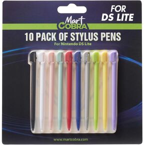 Mart Cobra Nintendo DS Lite Stylus 10 Pack - Replacement Pen for Original Nintendo DS Light Stylus - 10 Colorful Nintendo DS Lite Small Stylus - Nintendo DS Lite Accessories for Original DS Lite Games