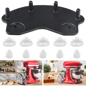 Stand Mixer Attachment Holders for Kitchenaid Mixer, Works with All Tilt Head Style Mxers, Accessories for Storing Dough Hooks, Flat, Flex Edge Beater, Great for Ktchen Mixer Storage
