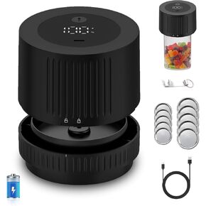 Electric Mason Jar Vacuum Sealer Kit.Portable Rechargeable Mason Jar Vacuum Sealer for Regular Mouth and Wide Mouth Mason Jars.Used for Storage of Freeze Dried Food,Preservation of Food.
