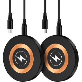 Samsung S24 Ultra Magnetic Wireless Charger Fast Charging Pad for Samsung Galaxy Z Fold 6/Flip 6/5/S24 Plus/S23/S22/S21/S20/S10,2Pack 15W Wireless Magsafe Charger Stand for Pixel 9 Pro XL/8 Pro/8a/7/6