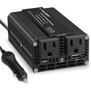 LVYUAN 500W Power Inverter for Vehicles DC 12V to 110V AC Car Plug Adapter Outlet Converter with Fast Charging Ports & 2 AC Outlets Car Charger Adapter for All Smartphones Laptop(Black)