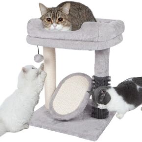 Small Cat Tree for Indoor Cats,Cat Scratching Post Tower with Scratch Sisal Pad,4 in 1 Cat Perch for Indoor Cats Kittens
