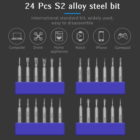 Mini Electric Screwdriver, LIFEGOO 58 in 1 Electric Screwdriver Kit with 50 Magnetic Bits, Digital Display Precision Electric Screwdriver Cordless Repair Tool for Phone Watch Camera Laptop in Kuwait