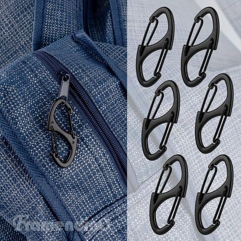 Framendino, 40 Pack Black Dual Wire Gate Snap Hooks 1.6" S Shaped Double Sided Snap Hook Paracord Clasps Interlocking Keychain Hook for Key Chain Clasp Accessories in Saudi Arabia