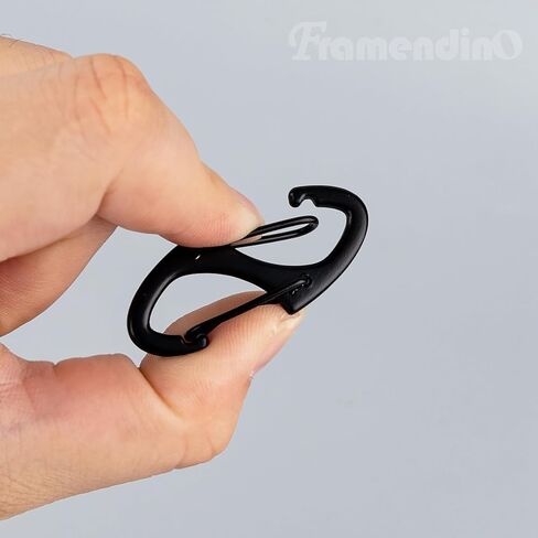 Framendino, 40 Pack Black Dual Wire Gate Snap Hooks 1.6" S Shaped Double Sided Snap Hook Paracord Clasps Interlocking Keychain Hook for Key Chain Clasp Accessories in Saudi Arabia