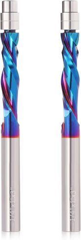 لقمة توجيه لولبية مضغوطة بقص 1/2 بوصة، لقمة توجيه حلزونية للأعلى مع محمل سفلي، طول القطع 1-5/8 بوصة، لقمة تشذيب مغلفة بقطع فلوش، لقمة نمط للأعمال الخشبية in Kuwait