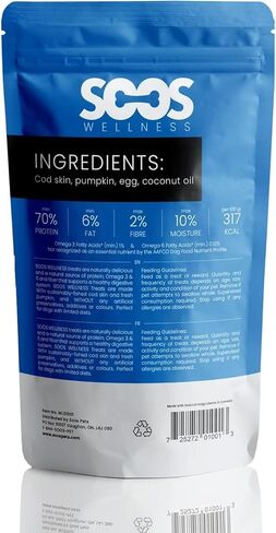 SOOS سمك القد واليقطين الكلب يعامل تدريب الكلب يعامل الكلب يمضغ القط يعامل جميع الكلاب والقطط الطبيعية علاج العافية للحيوانات الأليفة - 1x حزمة 85gr / 3oz in Kuwait