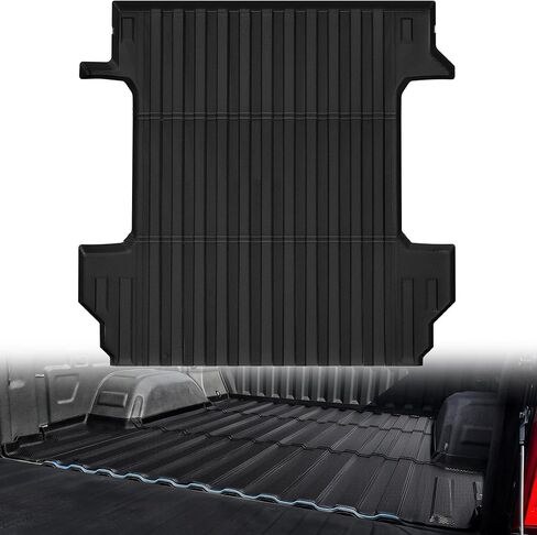 بطانة سرير شاحنة oEdRo تناسب 2019-2024 شيفروليه سيلفرادو/جي إم سي سييرا 1500 5.8 قدم، بطانة سرير TPE شديدة التحمل لجميع الأحوال الجوية لملحقات تشيفي سيلفرادو 2024، أسود in Kuwait