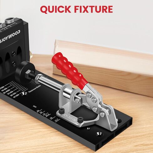 Pocket Hole Jig Kit with Side Support Adjustable Drill Guide with Drill Bit Limiter for Woodworking Aluminum Dowel Jig XK4 PRO in Saudi Arabia