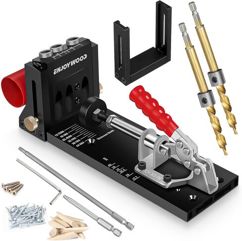 طقم رقصة ثقب الجيب مع دعم جانبي قابل للتعديل دليل الحفر مع محدد لقمة الحفر لأعمال النجارة الألومنيوم وتد الرقصة XK4 PRO in Kuwait