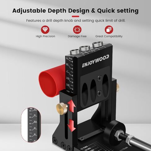 طقم رقصة ثقب الجيب مع دعم جانبي قابل للتعديل دليل الحفر مع محدد لقمة الحفر لأعمال النجارة الألومنيوم وتد الرقصة XK4 PRO in Kuwait