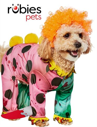 Rubies Killer Clown Fun and Cute Pet Costume Jumpsuit and Wig for Themed Party and Halloween, Small in Saudi Arabia