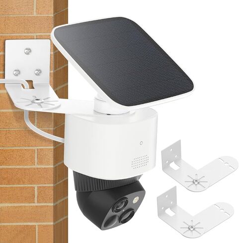 2 قطعة دعامة تثبيت على الزاوية قابلة للتعديل متوافقة مع Eufy Security SoloCam S340، حامل حائط معدني لـ Eufy S340 مع تغطية 270 درجة على جانبي المنزل، وتقليل البقع العمياء، والحفاظ على دوران 360 درجة in Saudi Arabia