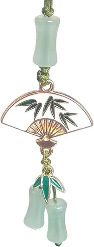 Stylish Cyan Pandas/Fan Phone Lanyard Trendy Han Costume Pendants Fashion Bamboo Joint Phone Charm Straps Ornaments, Style 2 in Kuwait