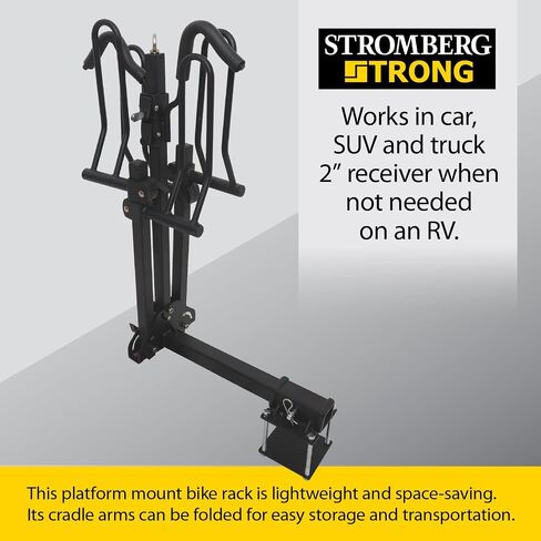 حامل الدراجة من Stromberg Carlson BC-202BA 2 للمركبة - حامل وصلة ربط حامل الدراجة، حامل دراجة السيارة الصلب، ملحقات الدراجة لمركبات RV، حامل الدراجة لسيارات الدفع الرباعي، رف الدراجة للشاحنة، حامل دراجة وصلة المقطورة in Kuwait