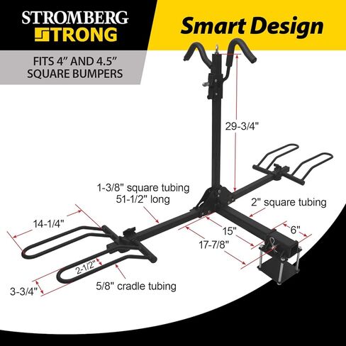 Stromberg Carlson BC-202BA 2-Bike Rack for Vehicle - Bike Rack Hitch Mount, Rigid Car Bike Rack, Bike Accessories for RV, Bike Rack for SUV, Bike Rack for Truck, Trailer Hitch Bike Rack in Kuwait