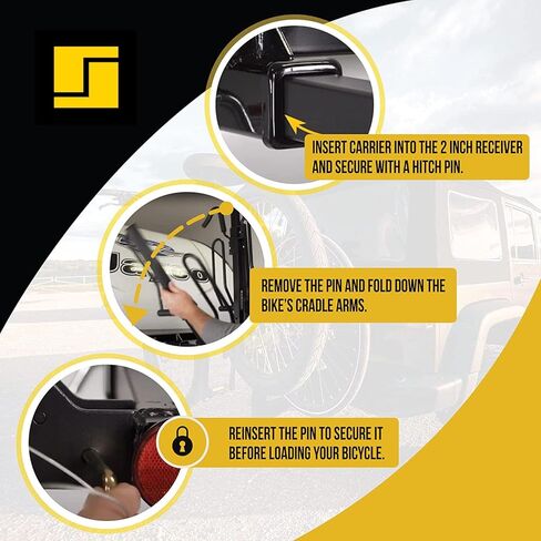 Stromberg Carlson BC-202BA 2-Bike Rack for Vehicle - Bike Rack Hitch Mount, Rigid Car Bike Rack, Bike Accessories for RV, Bike Rack for SUV, Bike Rack for Truck, Trailer Hitch Bike Rack in Kuwait