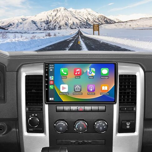 Android 13 راديو السيارة ستيريو لسيارة Dodge Ram 2009 2010 2011 2012 1500 2500 3500 مع Carplay اللاسلكي ونظام تحديد المواقع العالمي للملاحة Android Auto - 4GB+32GB 10.2 بوصة تعمل باللمس بلوتوث RDS FM SWC in Kuwait