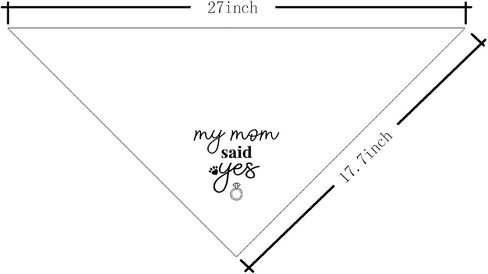 My Mom Said Yes Dog Bandana, Dog Bandana Engagement, My Parents are Getting Married Dog Bandana, Wedding Dog Bandana, Wedding Dog Outfit, White Dog Bandana, Dog Bandana for Small Medium Dogs (C1) in Kuwait