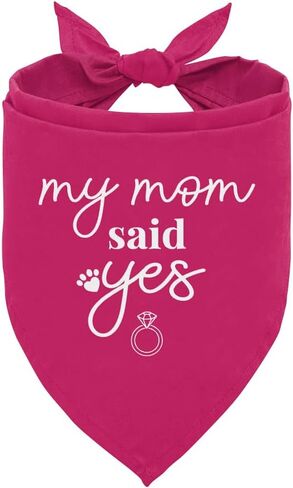 My Mom Said Yes Dog Bandana, Dog Bandana Engagement, My Parents are Getting Married Dog Bandana, Wedding Dog Bandana, Wedding Dog Outfit, White Dog Bandana, Dog Bandana for Small Medium Dogs (C1) in Kuwait