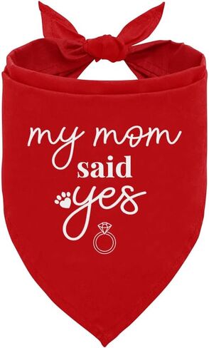 My Mom Said Yes Dog Bandana, Dog Bandana Engagement, My Parents are Getting Married Dog Bandana, Wedding Dog Bandana, Wedding Dog Outfit, White Dog Bandana, Dog Bandana for Small Medium Dogs (C1) in Kuwait