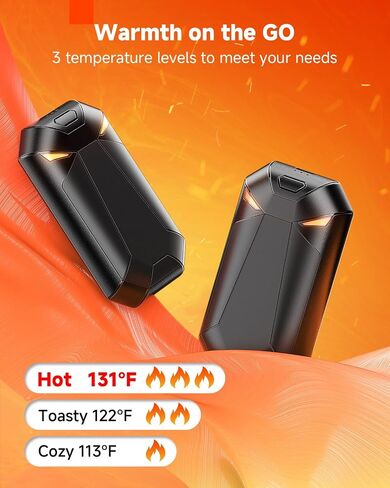 Hand Warmers Rechargeable - Ultra Light & Thin 8000mAh 2 Packs Electric Hand Warmer, Pocket-Sized, Up to 20Hrs - Stocking Stuffers for Him/Adults, Gifts for Men/Women, Camping Accessories/Hunting Gear in Saudi Arabia