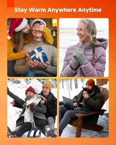Hand Warmers Rechargeable - Ultra Light & Thin 8000mAh 2 Packs Electric Hand Warmer, Pocket-Sized, Up to 20Hrs - Stocking Stuffers for Him/Adults, Gifts for Men/Women, Camping Accessories/Hunting Gear in Saudi Arabia
