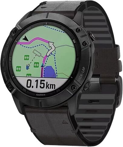 Compatible for Garmin Fenix 7/6/Fenix 5 Bands, 22mm Quick Release Easy Fit, Silicone Leather + Woven Nylon Ultralight Sport Band for Fenix 5 Plus, Fenix 6 Pro/Sapphire in Kuwait