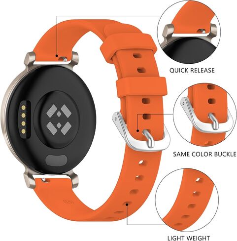 TopPerfekt Band Compatible with Garmin Lily 2, Slim Soft Silicone Quick Release Replacement Wristband for Lily 2, Garmin Lily2 Active (14mm) Smartwatch Strap in Kuwait