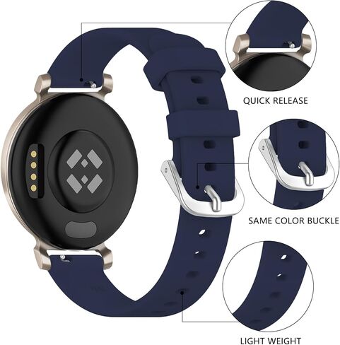TopPerfekt Band Compatible with Garmin Lily 2, Slim Soft Silicone Quick Release Replacement Wristband for Lily 2, Garmin Lily2 Active (14mm) Smartwatch Strap in Kuwait